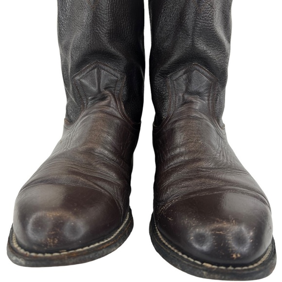 Pecos Bill Men’s Dark Brown Roper Western Cowboy Boots - Picture 8 of 16